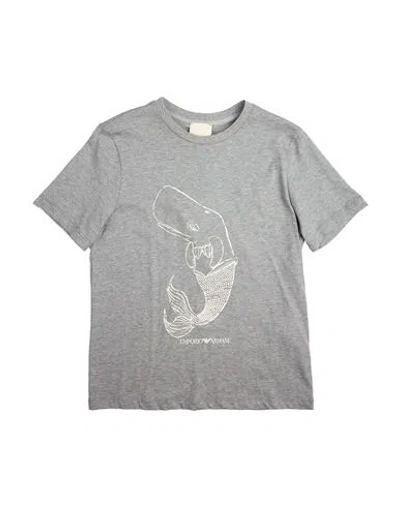 Emporio Armani Babies'  Toddler Boy T-shirt Grey Size 6 Organic Cotton In Gray