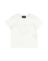 Emporio Armani Babies'  Toddler Boy T-shirt Ivory Size 4 Lyocell, Cotton In White