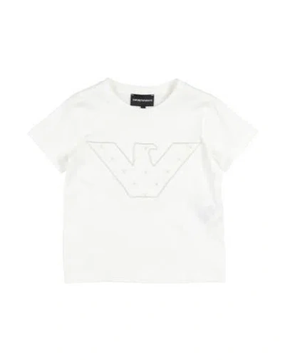 Emporio Armani Babies'  Toddler Boy T-shirt Ivory Size 4 Lyocell, Cotton In White