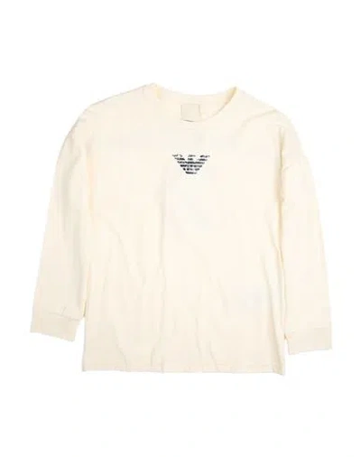 Emporio Armani Babies'  Toddler Boy T-shirt Ivory Size 6 Organic Cotton In Neutral
