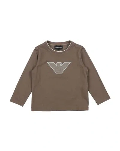 Emporio Armani Babies'  Toddler Boy T-shirt Khaki Size 6 Cotton In Brown