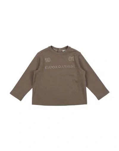 Emporio Armani Babies'  Toddler Boy T-shirt Khaki Size 6 Cotton In Green