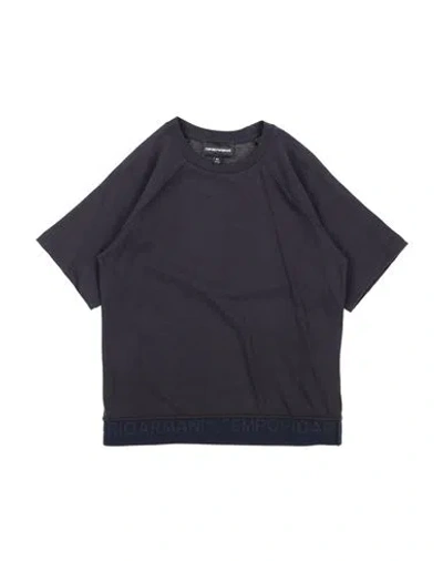 Emporio Armani Babies'  Toddler Boy T-shirt Midnight Blue Size 6 Cotton, Polyamide, Polyester, Elastane