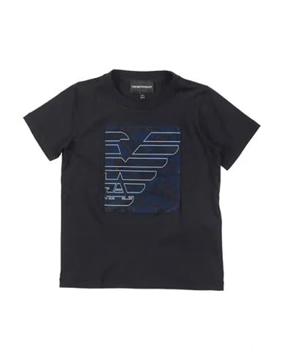 Emporio Armani Babies'  Toddler Boy T-shirt Midnight Blue Size 6 Cotton, Polyester