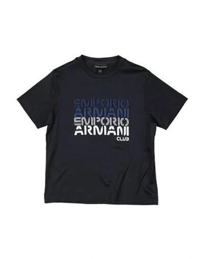 Emporio Armani Babies'  Toddler Boy T-shirt Midnight Blue Size 6 Lyocell, Cotton