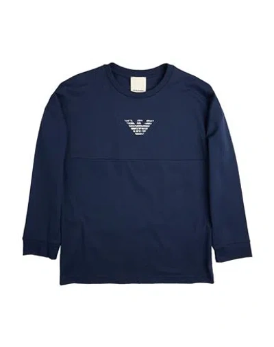 Emporio Armani Babies'  Toddler Boy T-shirt Navy Size 6 Organic Cotton In Blue