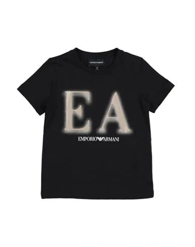 Emporio Armani Babies'  Toddler Boy T-shirt Navy Size 7 Organic Cotton In Blue