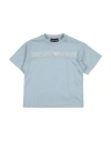 Emporio Armani Babies'  Toddler Boy T-shirt Sky Blue Size 6 Cotton