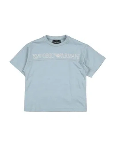 Emporio Armani Babies'  Toddler Boy T-shirt Sky Blue Size 6 Cotton
