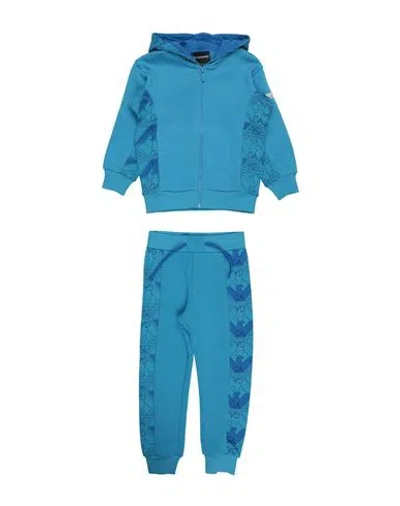 Emporio Armani Babies'  Toddler Boy Tracksuit Azure Size 6 Cotton, Elastane In Blue