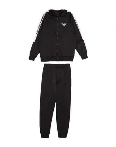 Emporio Armani Babies'  Toddler Boy Tracksuit Black Size 6 Polyester, Cotton