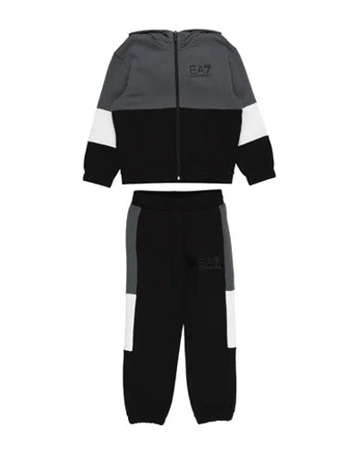 Emporio Armani Babies'  Toddler Boy Tracksuit Grey Size 4 Cotton, Polyester In Black