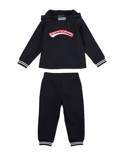 Emporio Armani Kids'  Toddler Boy Tracksuit Navy Size 3 Cotton, Polyester, Elastane In Black