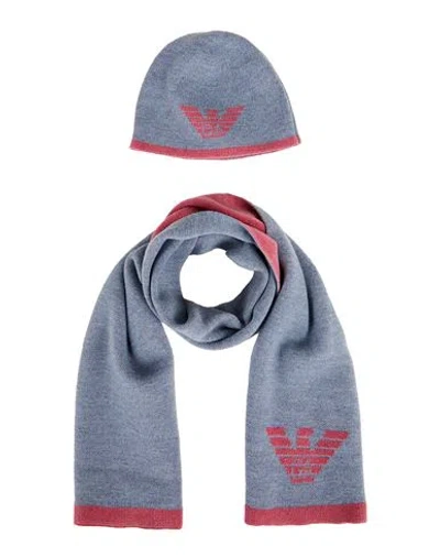 Emporio Armani Babies'  Toddler Girl Accessories Set Light Blue Size 4 Wool, Cotton, Viscose