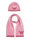 Emporio Armani Babies'  Toddler Girl Accessories Set Pink Size 4 Wool, Cotton, Viscose