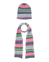 Emporio Armani Toddler Girl Accessories Set Slate Blue Size 4 Viscose, Wool, Polyamide, Cashmere