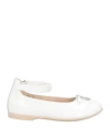 Emporio Armani Toddler Girl Ballet Flats White Size 10c Leather In White