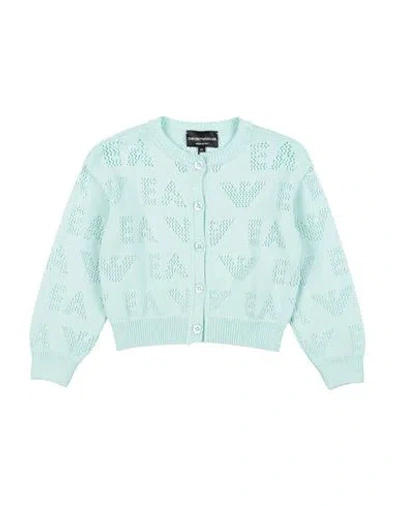 Emporio Armani Babies'  Toddler Girl Cardigan Light Green Size 5 Viscose, Acrylic, Polyester