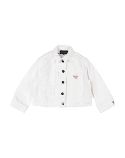 Emporio Armani Babies'  Toddler Girl Denim Outerwear White Size 5 Cotton