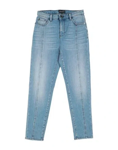 Emporio Armani Babies'  Toddler Girl Denim Shorts Blue Size 7 Cotton, Lyocell, Elastomultiester, Elastane