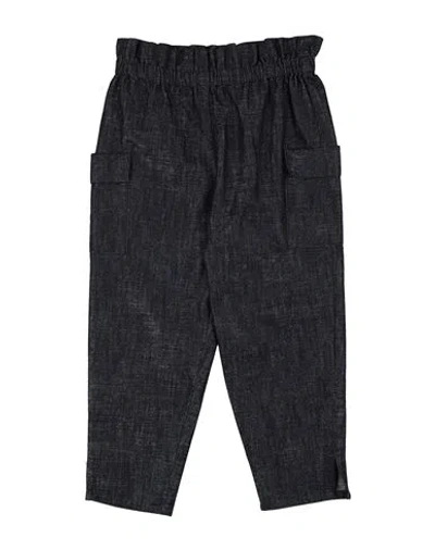 Emporio Armani Babies'  Toddler Girl Pants Midnight Blue Size 6 Cotton, Viscose, Metallic Fiber, Polyamide
