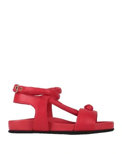 Emporio Armani Babies'  Toddler Girl Sandals Red Size 10c Ovine Leather