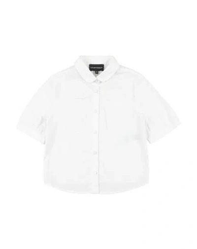 Emporio Armani Babies'  Toddler Girl Shirt White Size 5 Cotton, Elastane