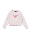 Emporio Armani Toddler Girl Sweater Light Pink Size 7 Viscose, Polyamide, Elastane In Pink