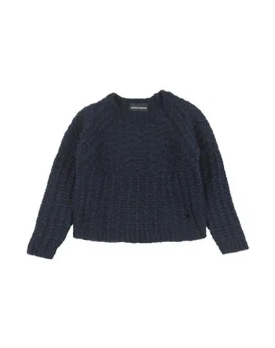 Emporio Armani Babies'  Toddler Girl Sweater Navy Size 6 Virgin Wool, Polyamide, Metallic Fiber In Navy Blue