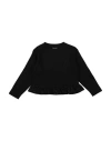 Emporio Armani Babies'  Toddler Girl Sweatshirt Black Size 6 Cotton, Polyester