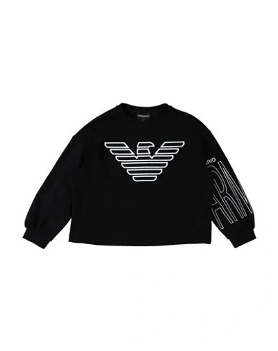 Emporio Armani Babies'  Toddler Girl Sweatshirt Black Size 6 Cotton, Polyester, Elastane
