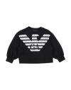 Emporio Armani Babies'  Toddler Girl Sweatshirt Black Size 4 Polyester, Modal, Elastane