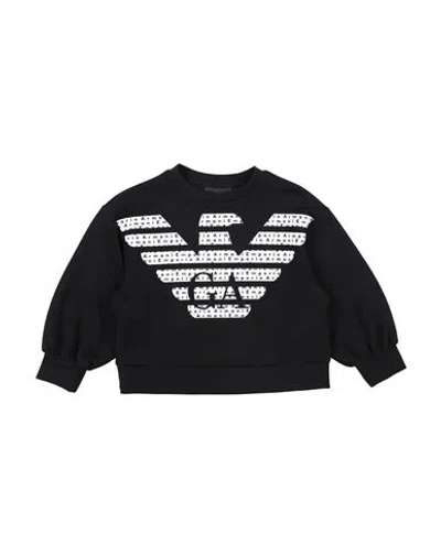 Emporio Armani Toddler Girl Sweatshirt Black Size 4 Polyester, Modal, Elastane In Black