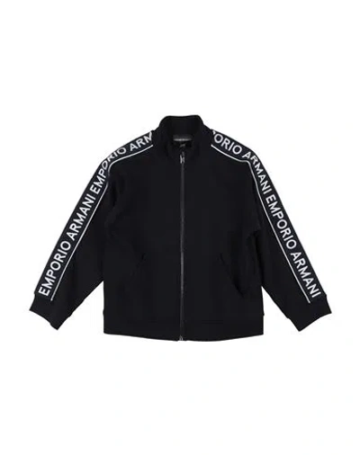Emporio Armani Babies'  Toddler Girl Sweatshirt Black Size 7 Cotton, Polyester, Elastane