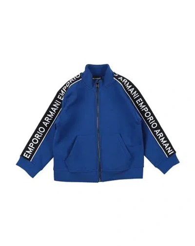 Emporio Armani Babies'  Toddler Girl Sweatshirt Blue Size 4 Cotton, Polyester, Elastane
