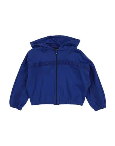 Emporio Armani Babies'  Toddler Girl Sweatshirt Blue Size 6 Cotton, Modal