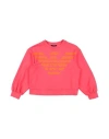 Emporio Armani Toddler Girl Sweatshirt Coral Size 4 Polyester, Modal, Elastane In Red