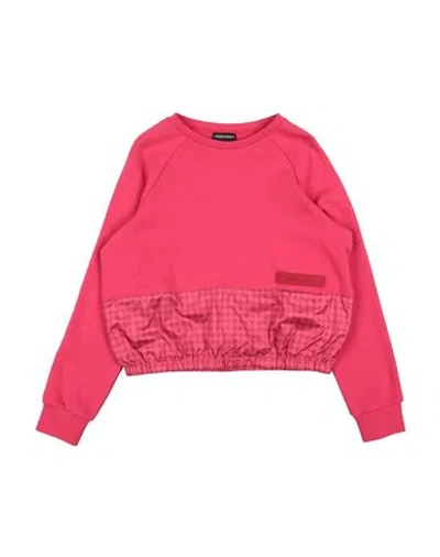 Emporio Armani Babies'  Toddler Girl Sweatshirt Fuchsia Size 6 Cotton, Polyester, Elastane In Red