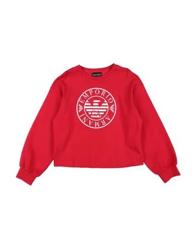 Emporio Armani Babies'  Toddler Girl Sweatshirt Red Size 4 Cotton, Elastane