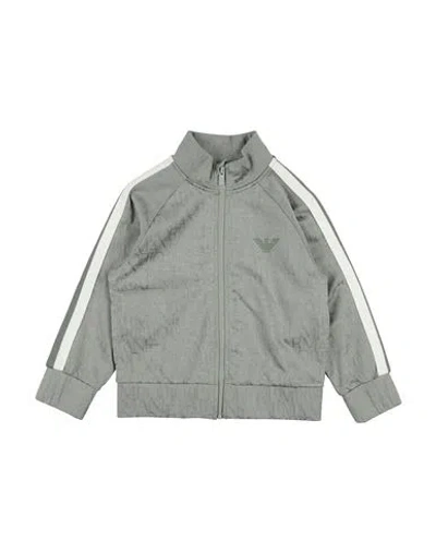 Emporio Armani Babies'  Toddler Girl Sweatshirt Sage Green Size 6 Polyester, Cotton In Gray