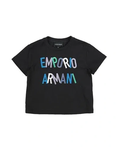 Emporio Armani Babies'  Toddler Girl T-shirt Black Size 6 Cotton