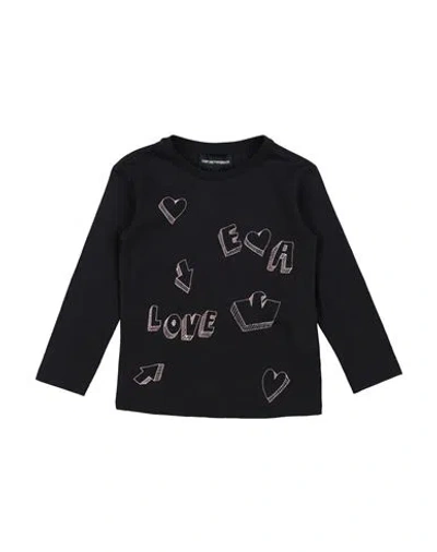 Emporio Armani Babies'  Toddler Girl T-shirt Black Size 7 Cotton