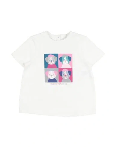Emporio Armani Babies'  Toddler Girl T-shirt Cream Size 3 Cotton In White
