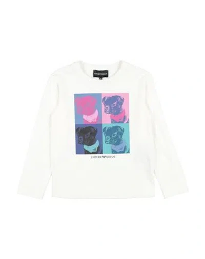 Emporio Armani Babies'  Toddler Girl T-shirt Ivory Size 6 Organic Cotton In White