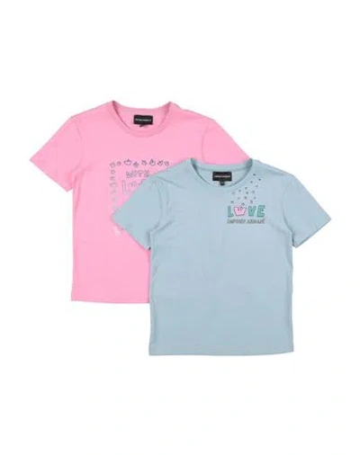 Emporio Armani Babies'  Toddler Girl T-shirt Light Blue Size 6 Cotton In Multi
