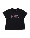 Emporio Armani Toddler Girl T-shirt Midnight Blue Size 3 Cotton In Black