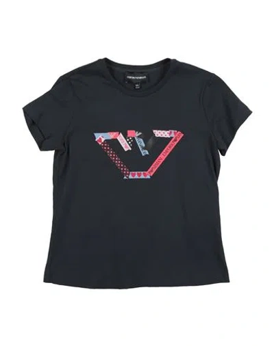Emporio Armani Babies'  Toddler Girl T-shirt Midnight Blue Size 6 Cotton