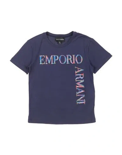 Emporio Armani Babies'  Toddler Girl T-shirt Midnight Blue Size 6 Cotton