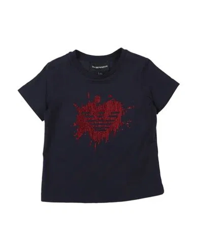 Emporio Armani Babies'  Toddler Girl T-shirt Midnight Blue Size 6 Cotton