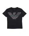 Emporio Armani Toddler Girl T-shirt Midnight Blue Size 6 Cotton In Black